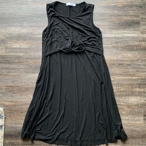 Latched Mama Drawstring Tank Nursing Dress (black)